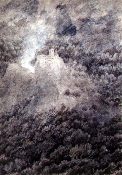 Mellan Bolzano och Trent (penna, akvarell och tvätt på papper) av John Robert Cozens