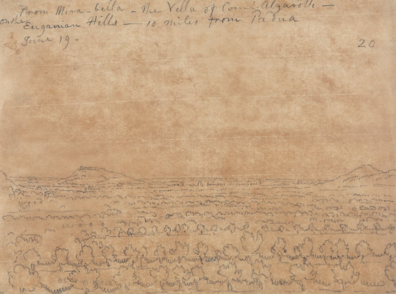 Från Mirabella, greve Algarottis villa på Euganean Hills av John Robert Cozens