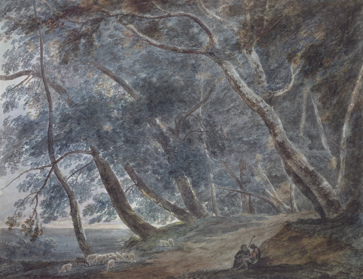 Galleria Di Sopra, Lake Albano, ca 1780-89 (akvarell) av John Robert Cozens