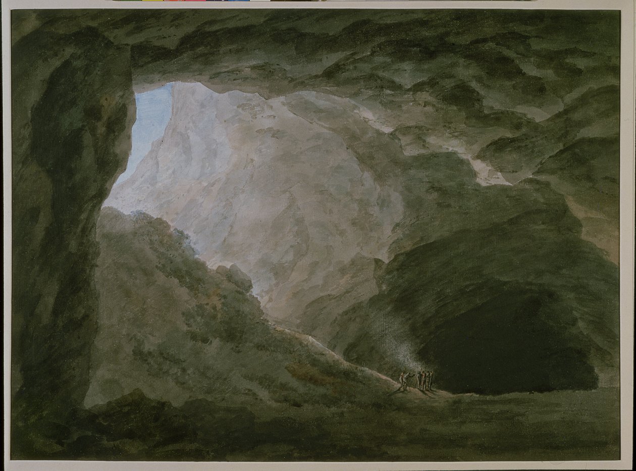 Grotta i Campagna (akvarell på papper) av John Robert Cozens