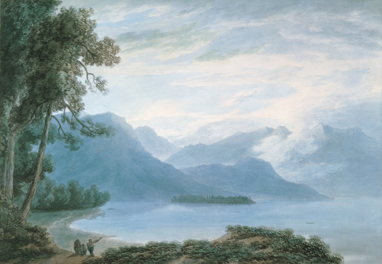 Isola Bella, Lago Maggiore (akvarell på papper) av John Robert Cozens