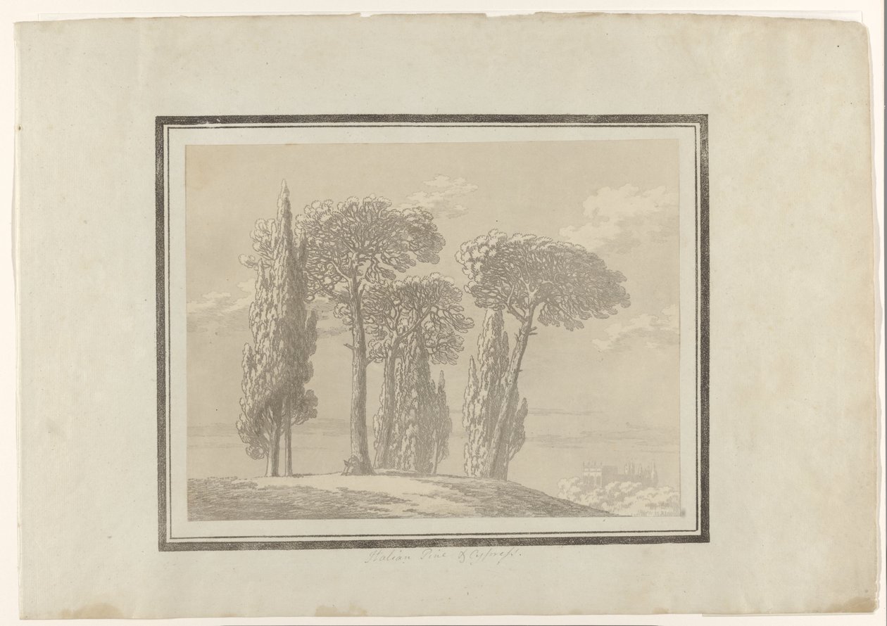 Italiensk tall och cypress Italiensk tall och cypress av John Robert Cozens
