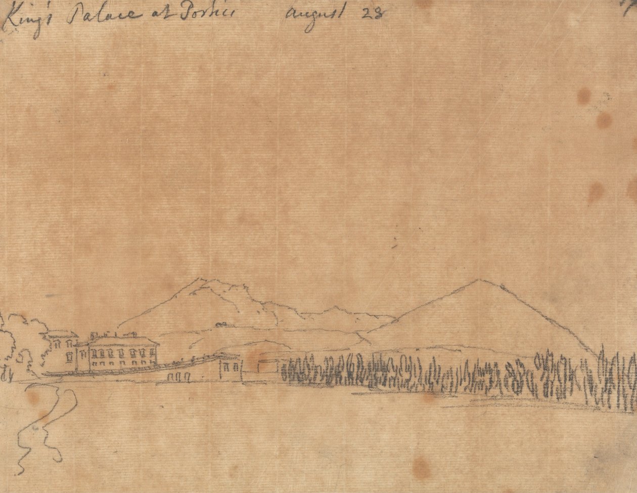 Kungapalatset i Portici, 28 augusti av John Robert Cozens