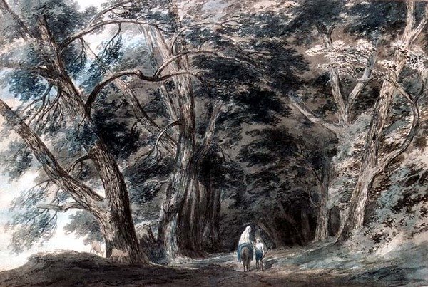 Galleria di Sopra, ovanför Albanosjön, Italien av John Robert Cozens