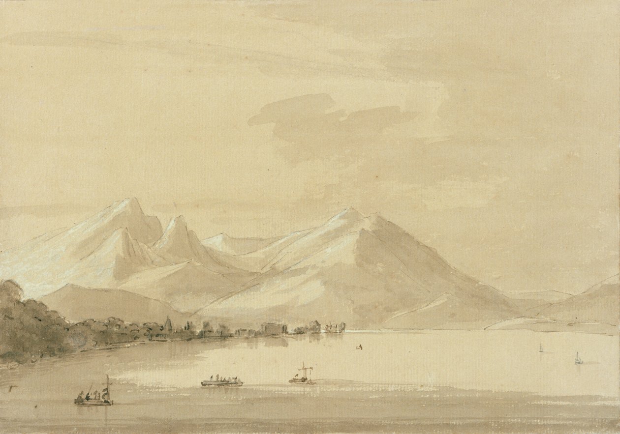 Comosjön (penna och tvätt på papper) (par 111238) av John Robert Cozens