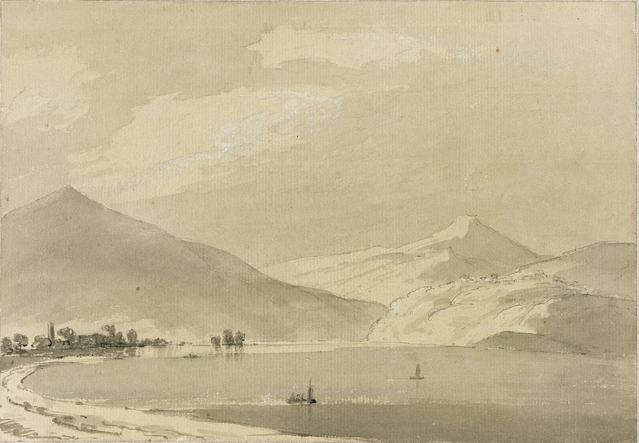 Comosjön (penna och tvätt på papper) (par 111239) av John Robert Cozens