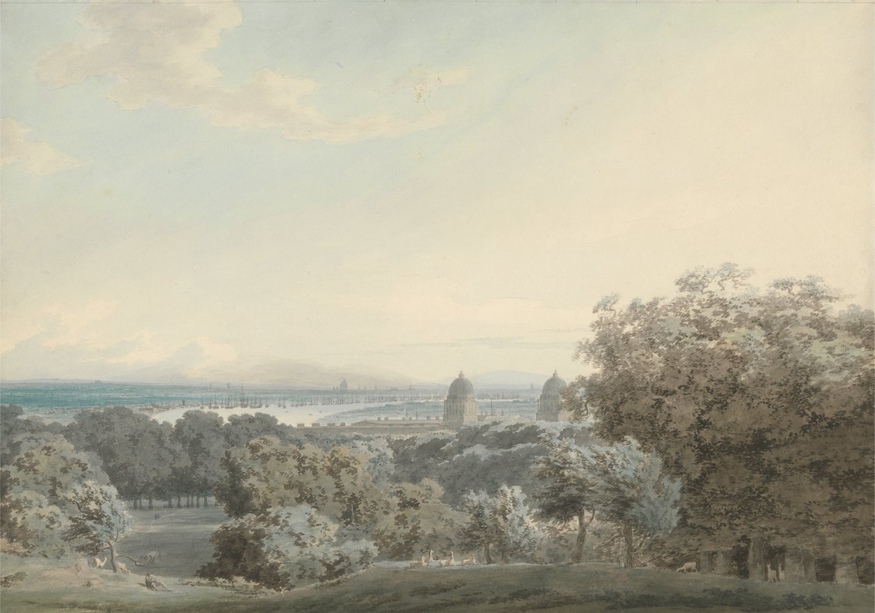 London från Greenwich Hill av John Robert Cozens