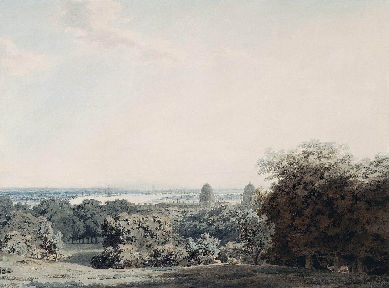 London från Greenwich Hill, av John Robert Cozens