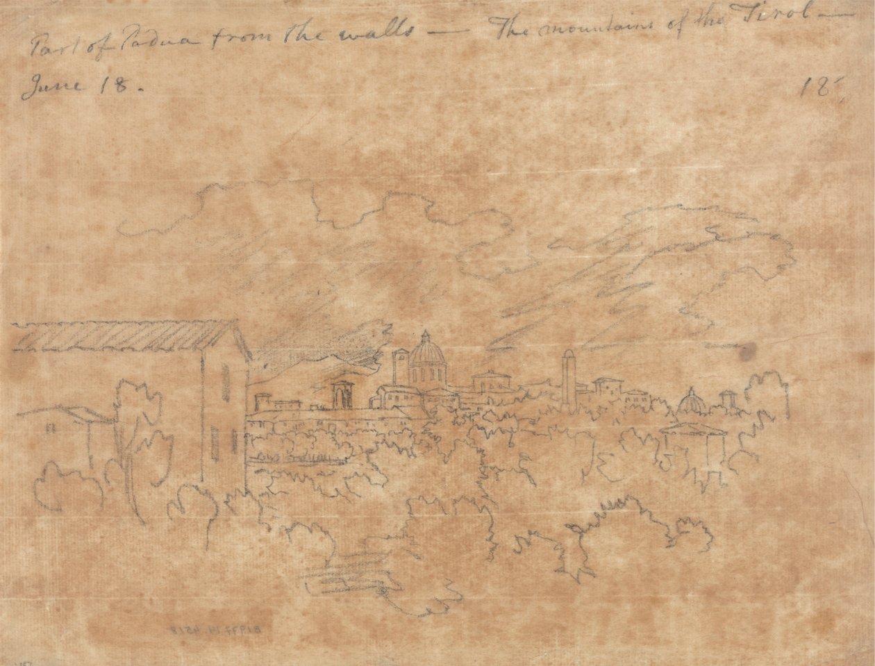 En del av Padua från murarna av John Robert Cozens