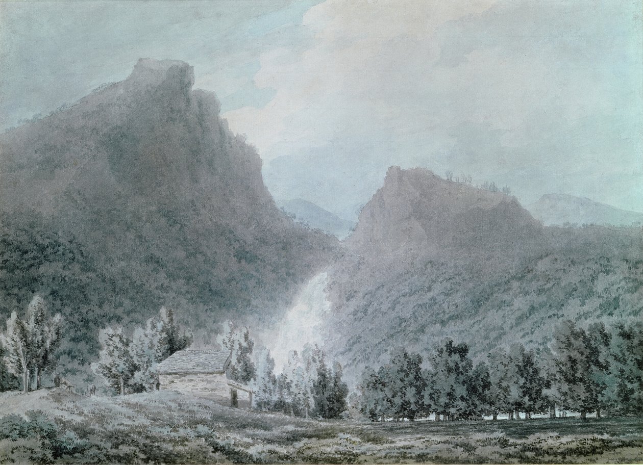 The Falls of Lodore (wc på papper) av John Robert Cozens