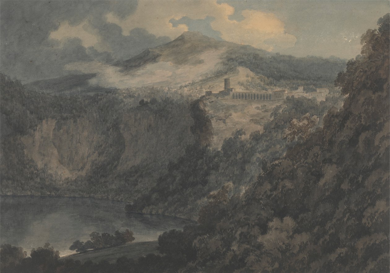 Sjön och staden Nemi av John Robert Cozens