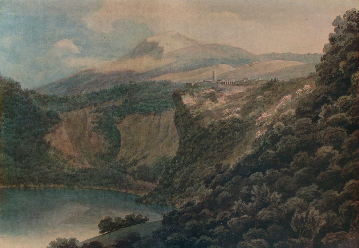 Sjön och staden Nemi, 1778 av John Robert Cozens