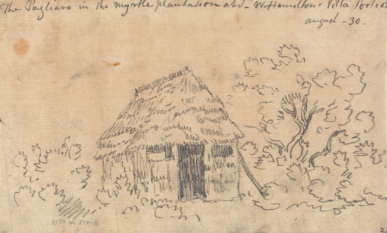 Pagliaro i Myrtle Plantation i Sir William Hamiltons villa, Portici av John Robert Cozens