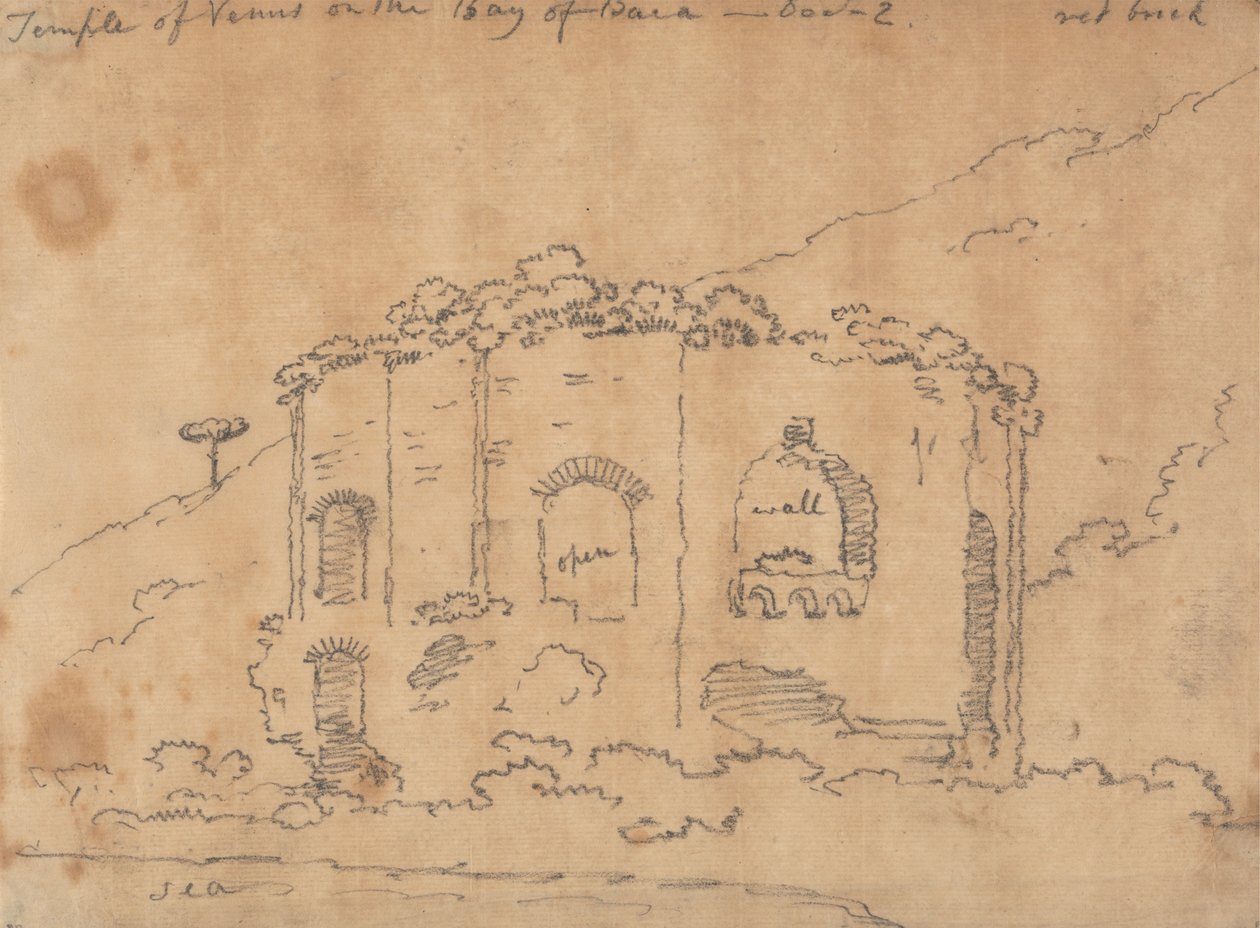 Venustemplet vid Baiabukten, 2 december av John Robert Cozens