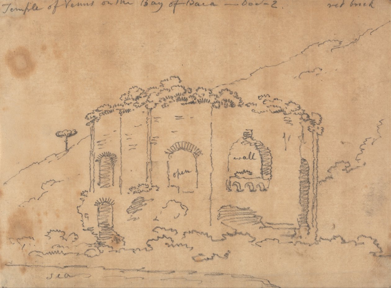 Venustemplet vid Baia-bukten, 2 december av John Robert Cozens