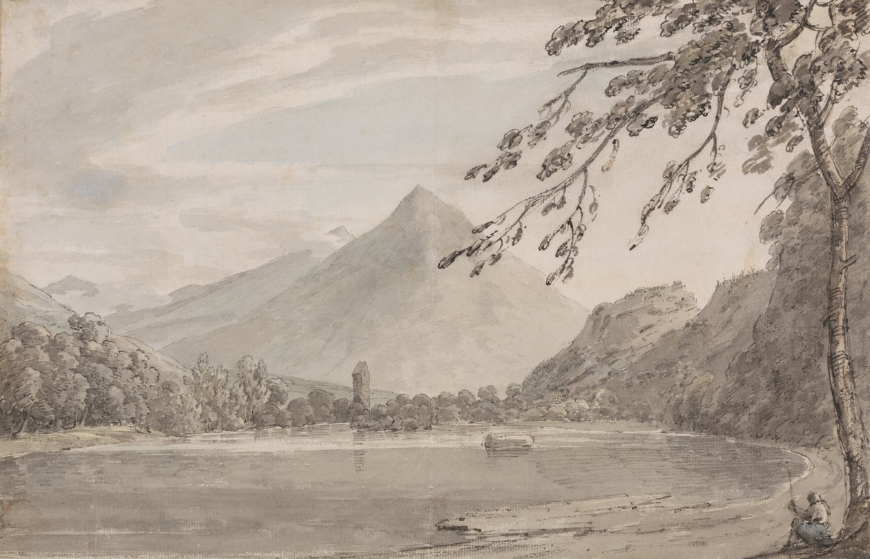Vid Aare mellan Unterseen och Brientzsjön av John Robert Cozens