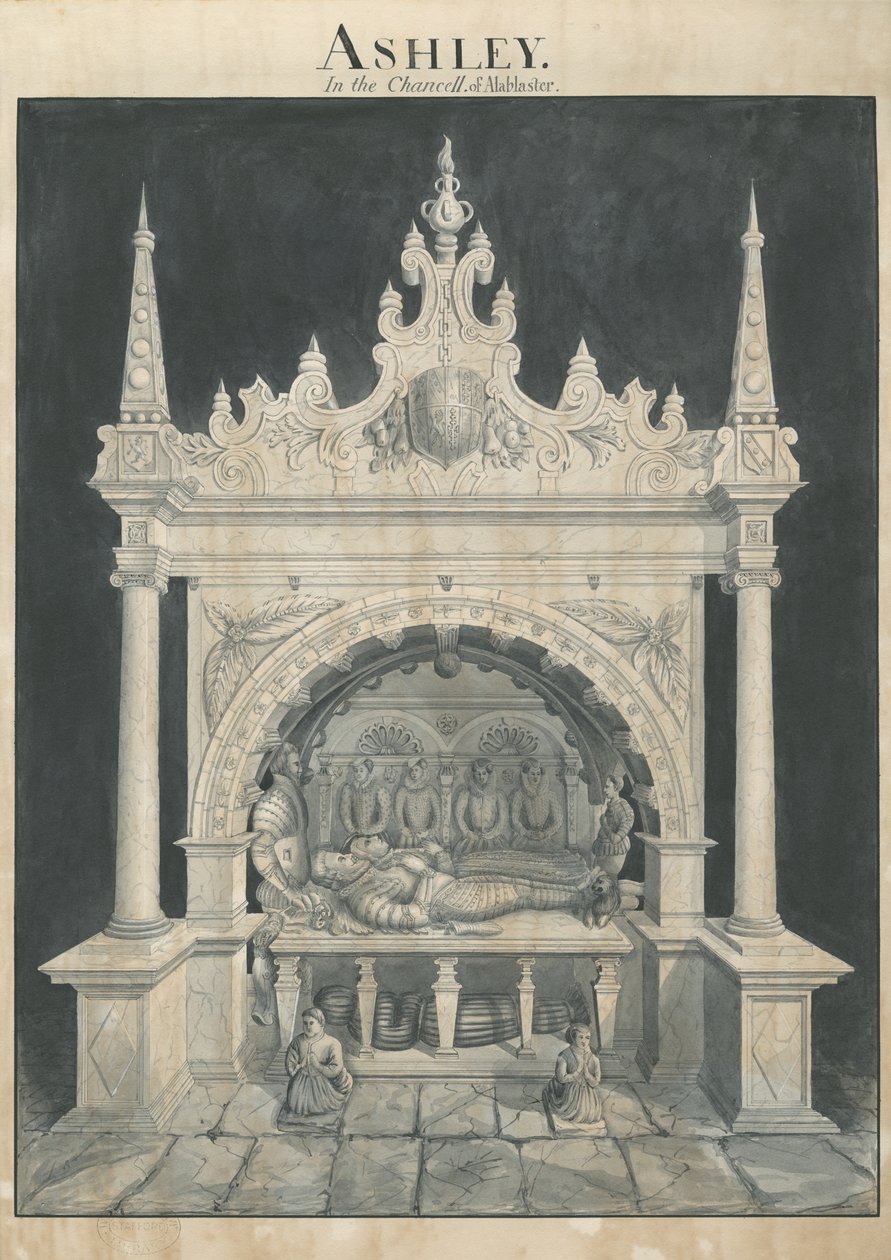 Ashley Church - Ashley Tomb: ritning med penna och tvätt, nd [?1800-talet] (teckning) av John Robert Fernyhough