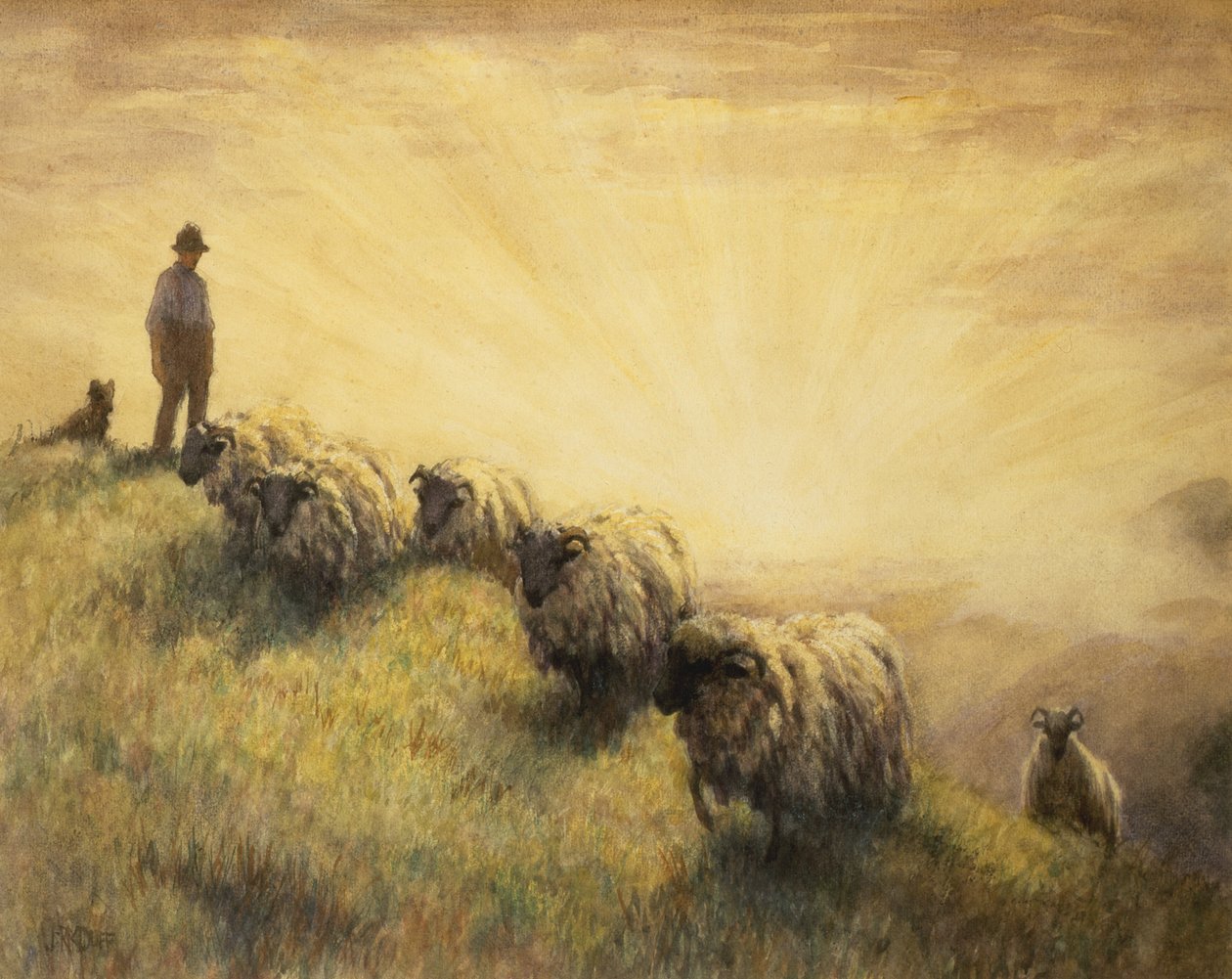 Herde som tar hem sin flock av John Robert Keitley Duff