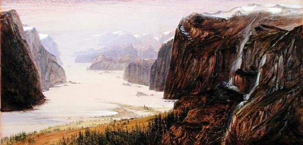 Aardals Sognefjorden, Norge, En morgon på försommaren av John Robert Mather