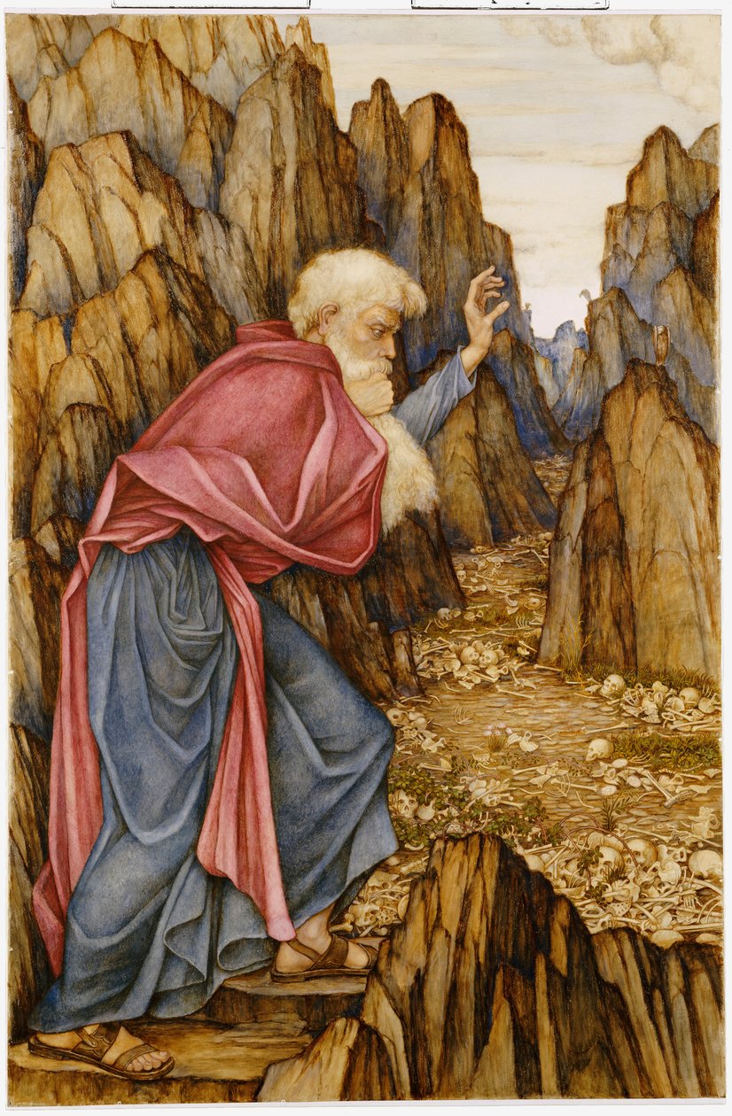 Hesekiels vision: Dalen av torra ben av John Roddam Spencer Stanhope