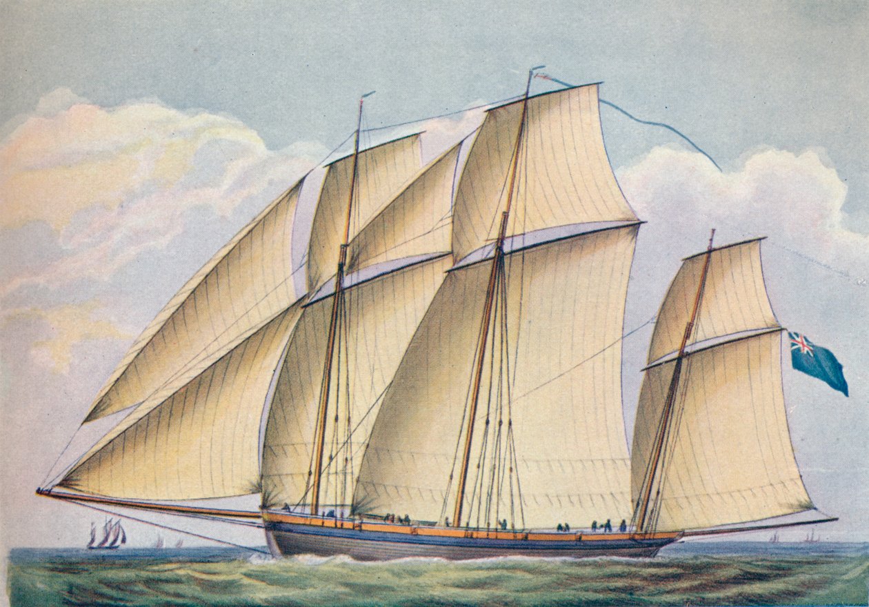 Beväpnad Lugger nära Hauled With All Segel Set, 1825 av John Rogers