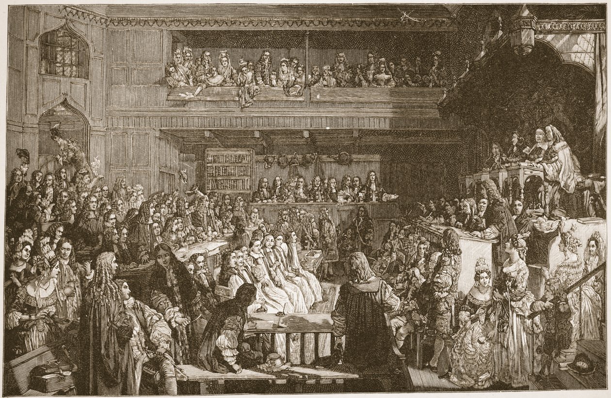 The Acquittal of the Seven Bishops, 1688, illustration från 