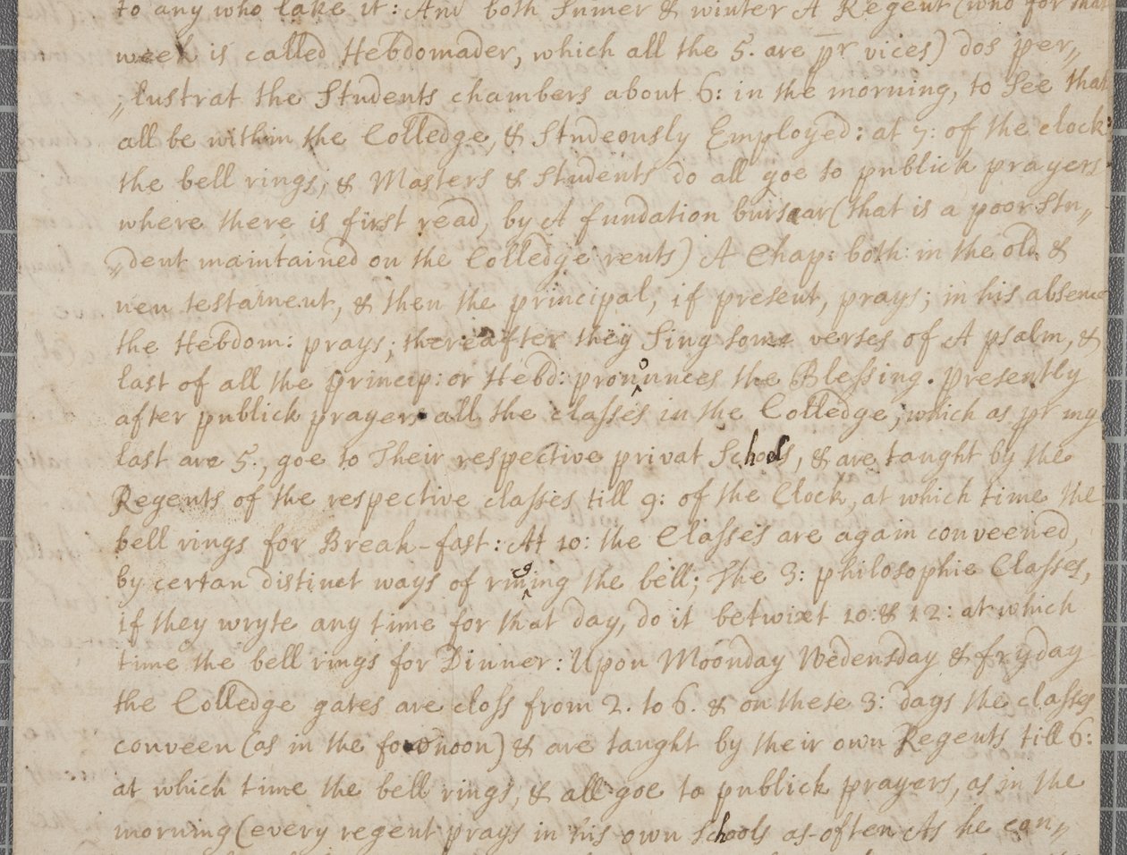 Ett brev från John Row, en student vid St Andrews, till sin farbror, 1691 av John Row