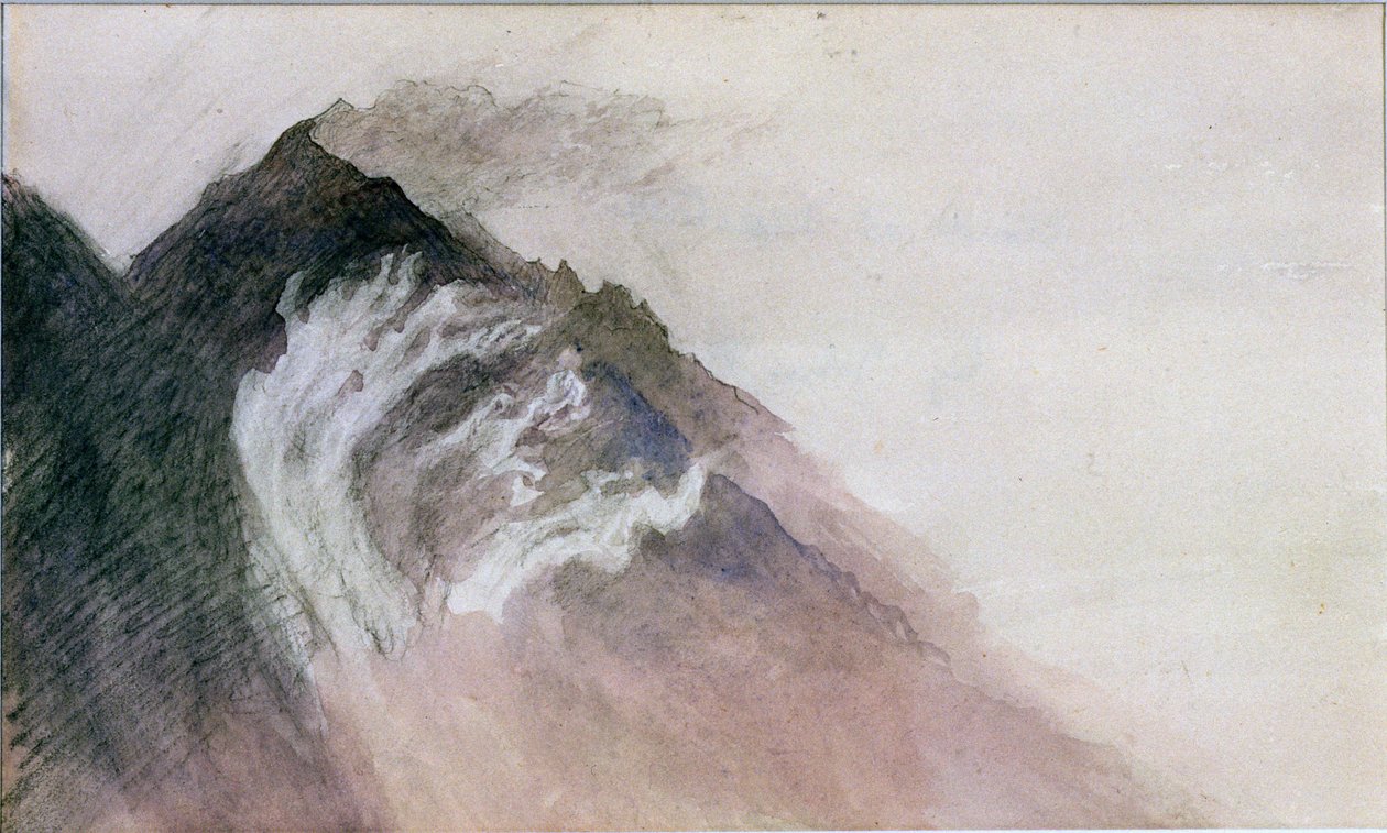 Chamonix, Mont Blanc (wc på papper) av John Ruskin