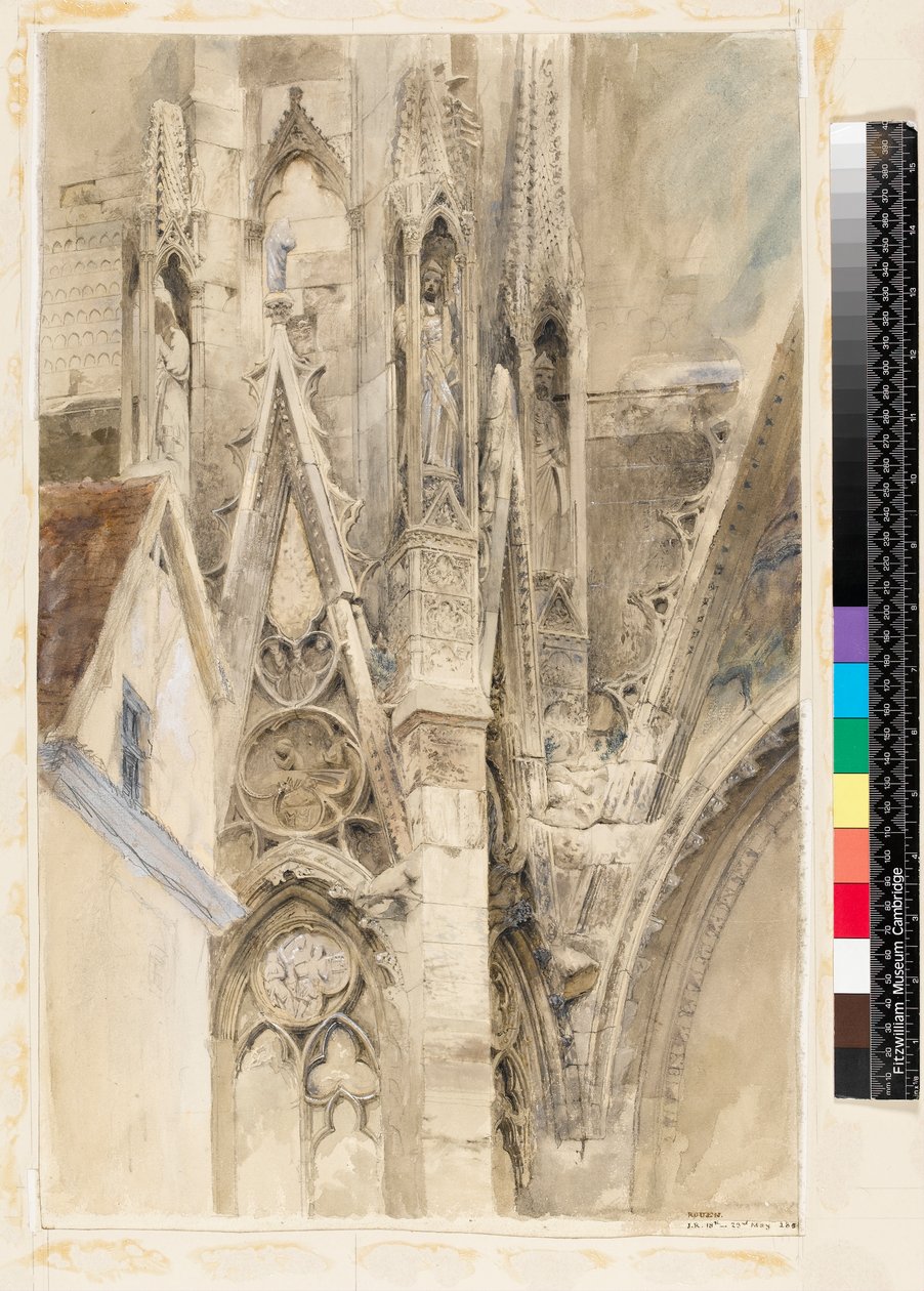 Ingången till södra tvärskeppet i Rouen-katedralen, 1854 av John Ruskin