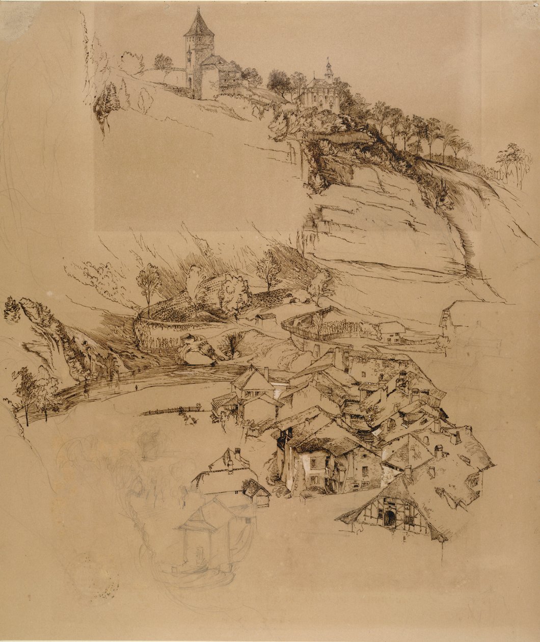 Fribourg, Schweiz: Penskiss, juli eller augusti - september 1856 av John Ruskin