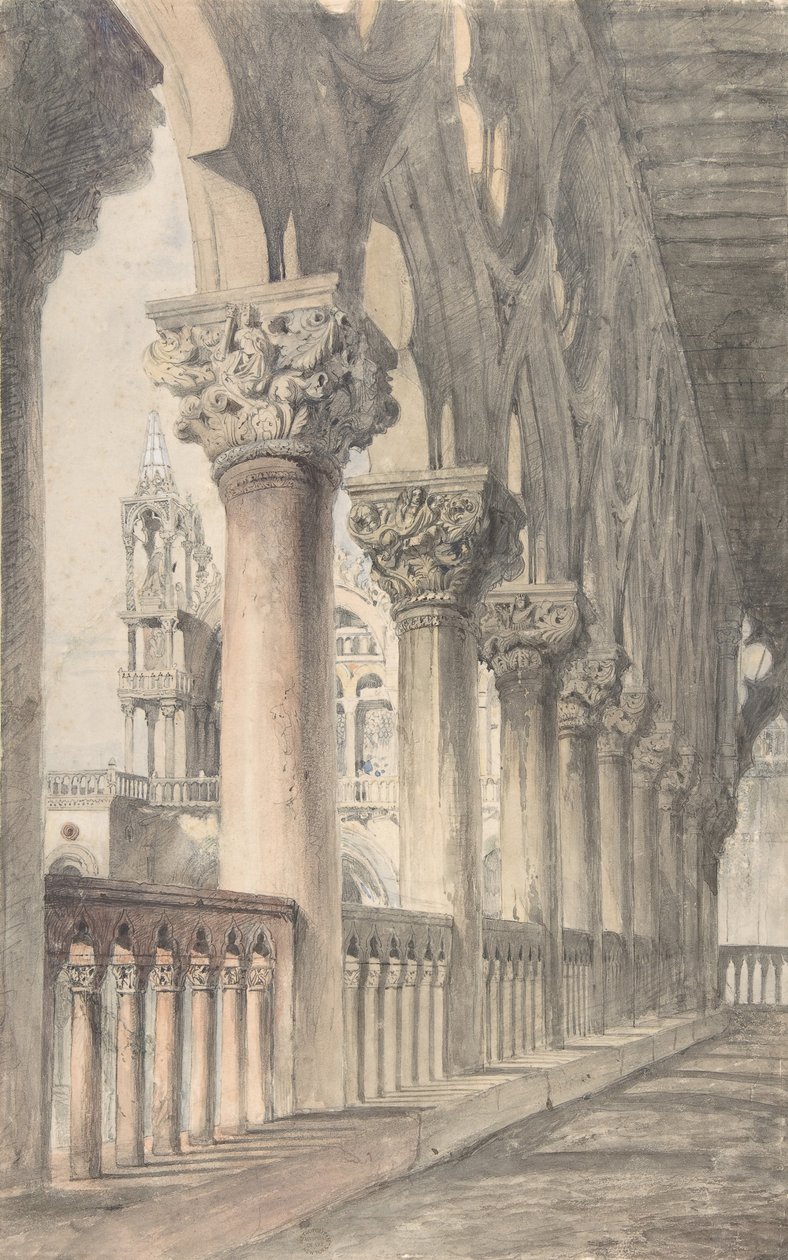 Loggia av Ducal Palace, Venedig, 1849-50. av John Ruskin