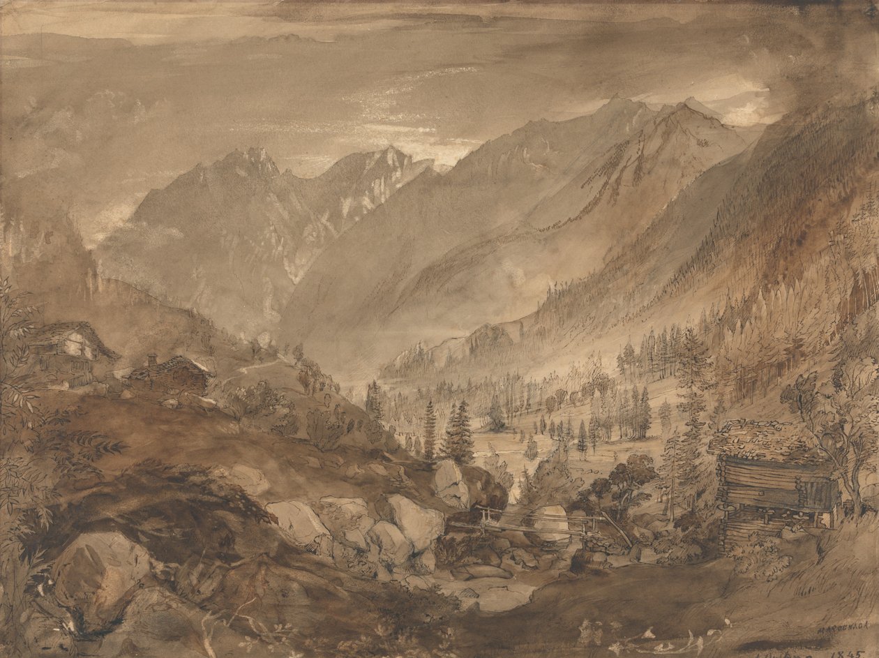 Bergslandskap, Macugnaga av John Ruskin