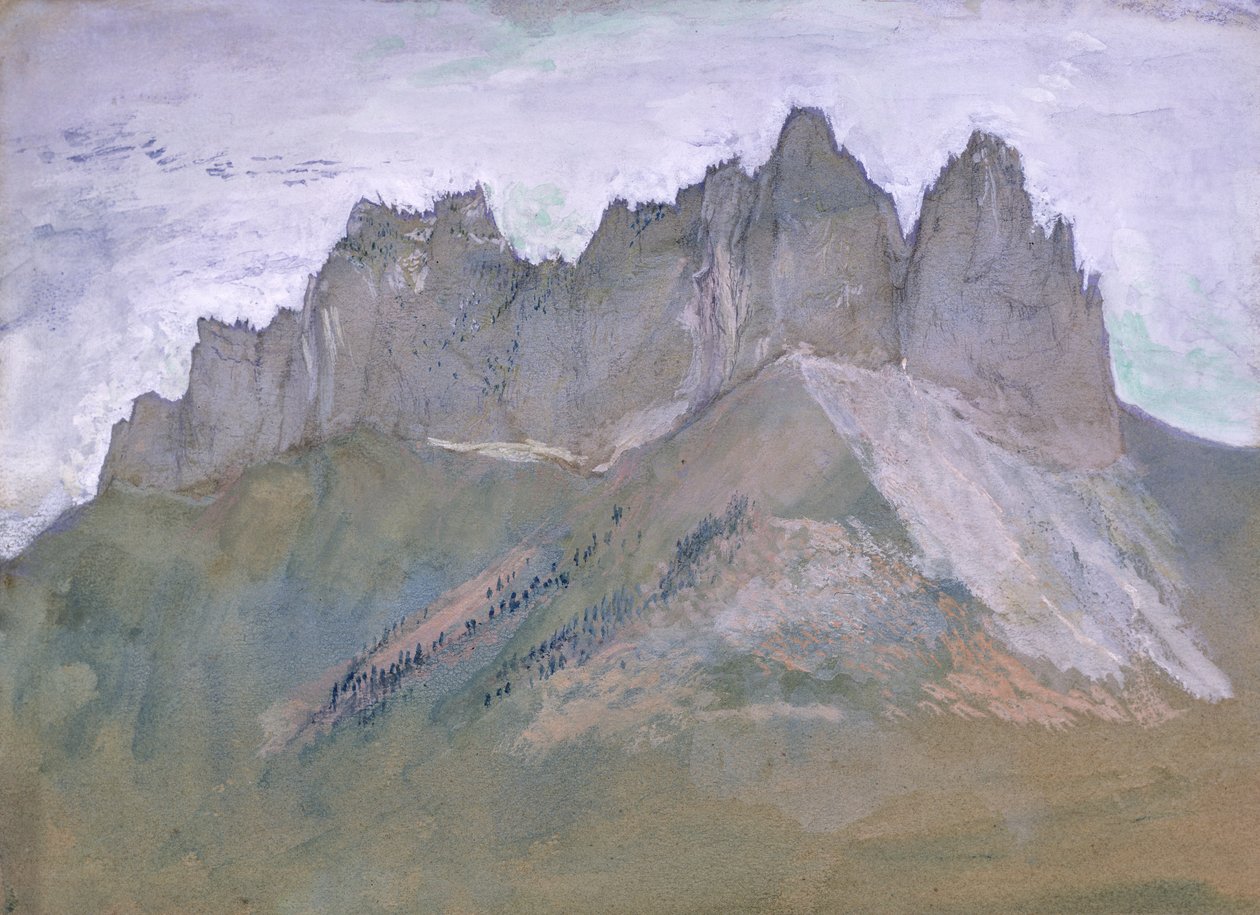 Rochers de Lanfon, Lake Annecy, ca 1860 (gouache och wc på papper) av John Ruskin