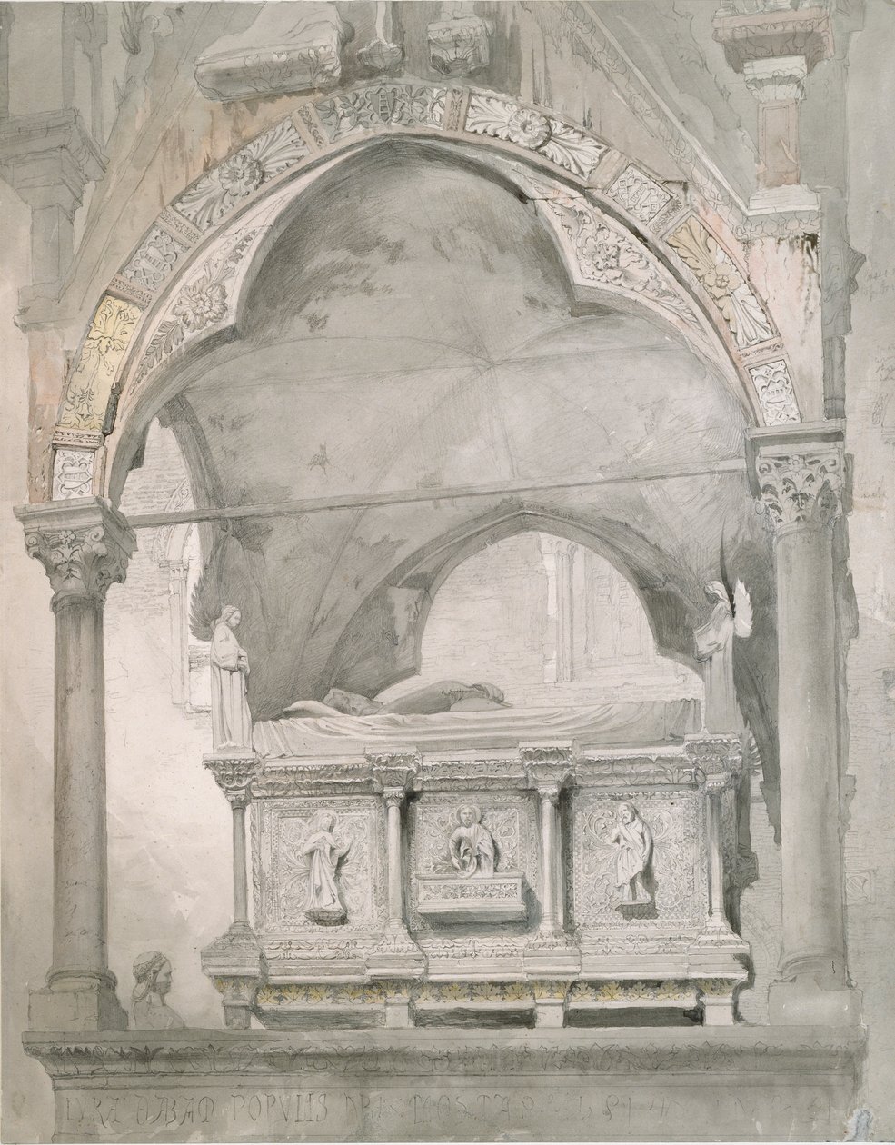 Studie för graven av Mastino II della Scala i Verona, 1852 av John Ruskin