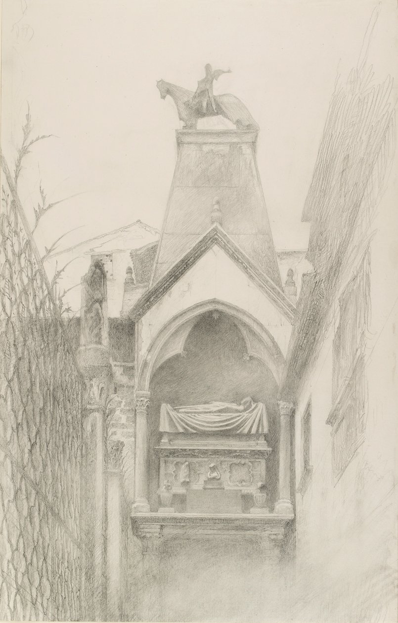 Studie av Can Grande della Scalas grav i Verona, maj-augusti 1869 av John Ruskin