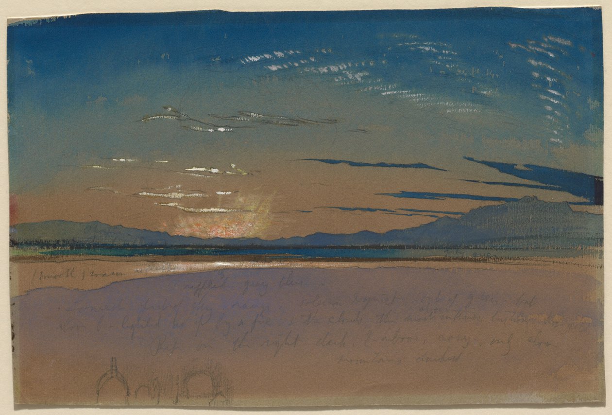 Solnedgång över bergen av John Ruskin