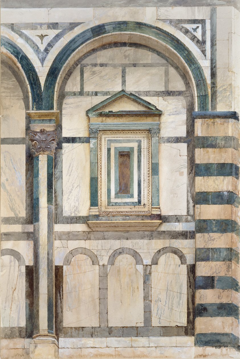 Baptisteriet, Florens: Studie av den övre delen av det högra facket på sydvästra Fa av John Ruskin