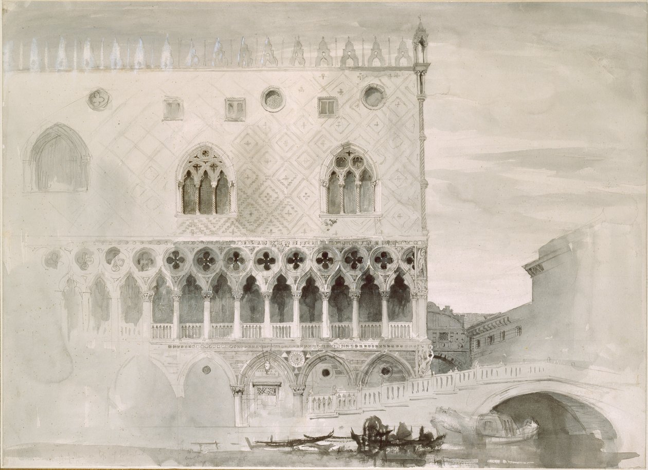 Utsidan av Ducal Palace, Venedig, 1852 av John Ruskin