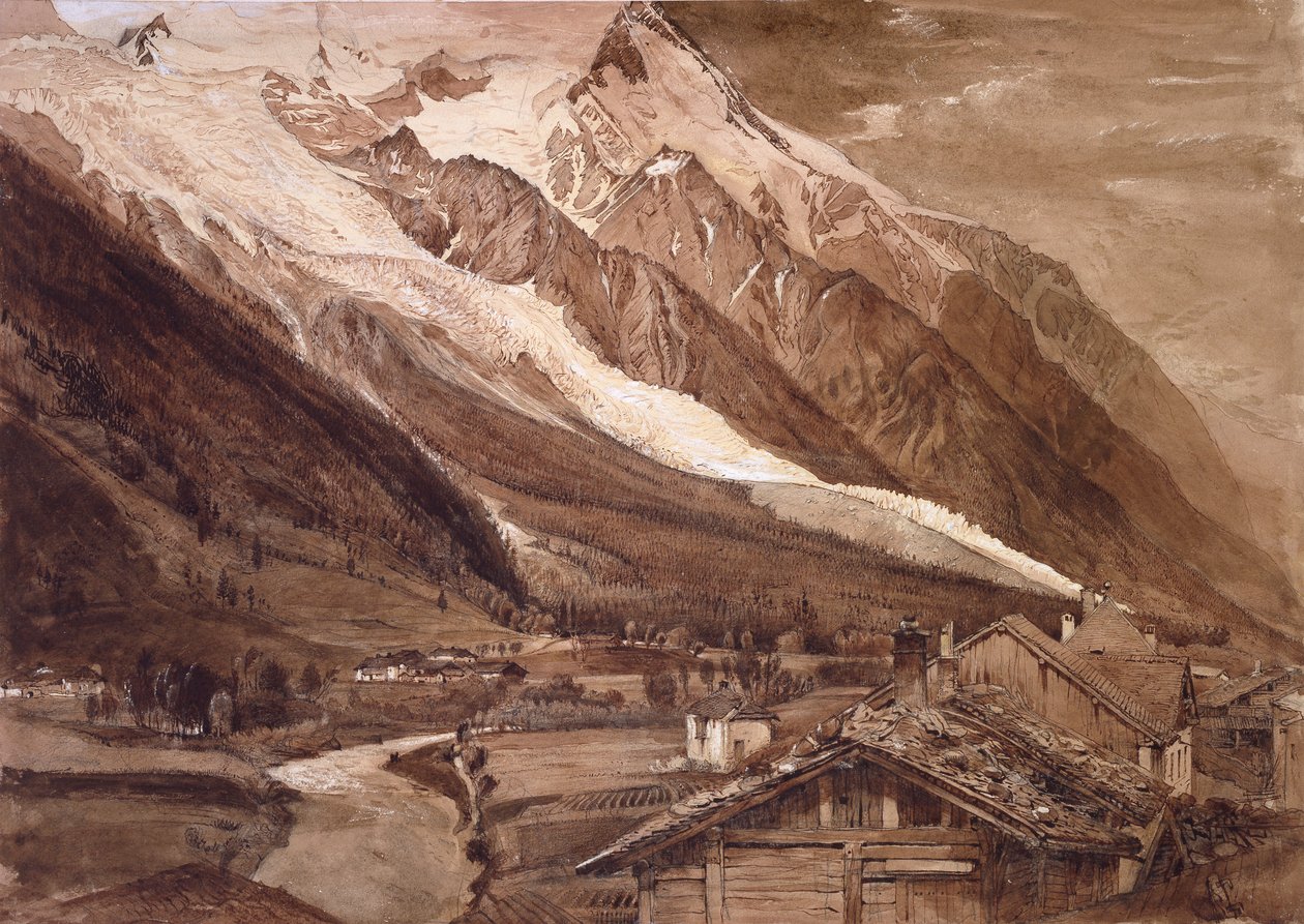Glacier des Bossons, Chamonix, juni 1849 av John Ruskin