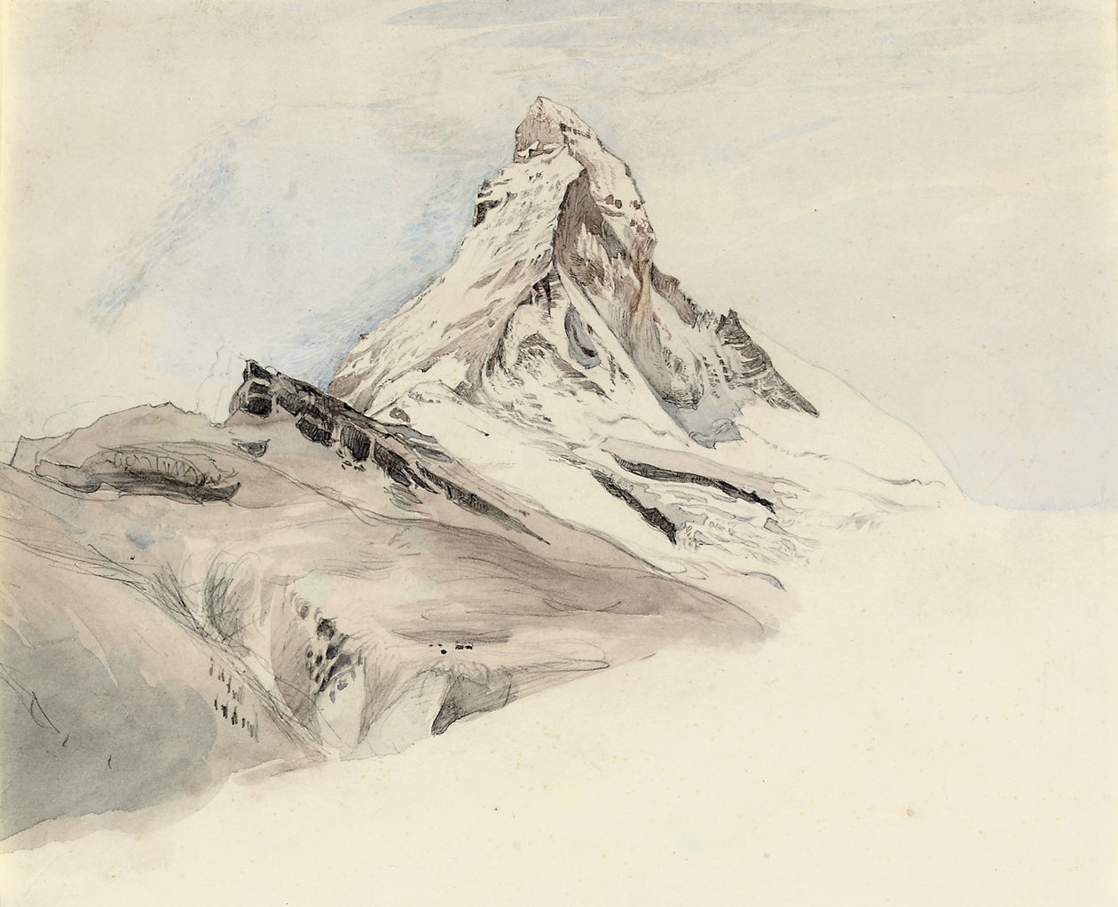 Matterhorn, Schweiz, från nordost, 1849 av John Ruskin