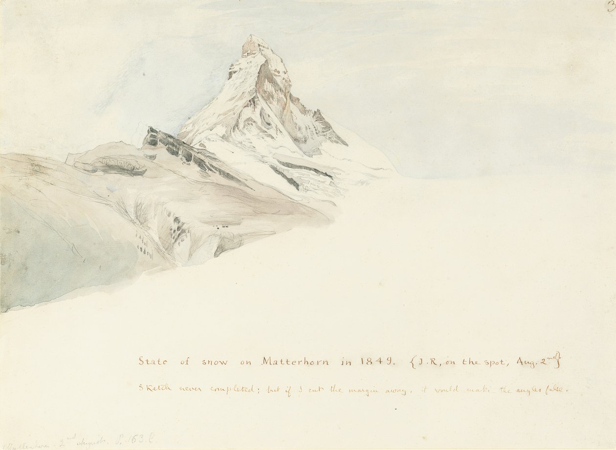 Matterhorn, Schweiz, från nordost, 1849 av John Ruskin