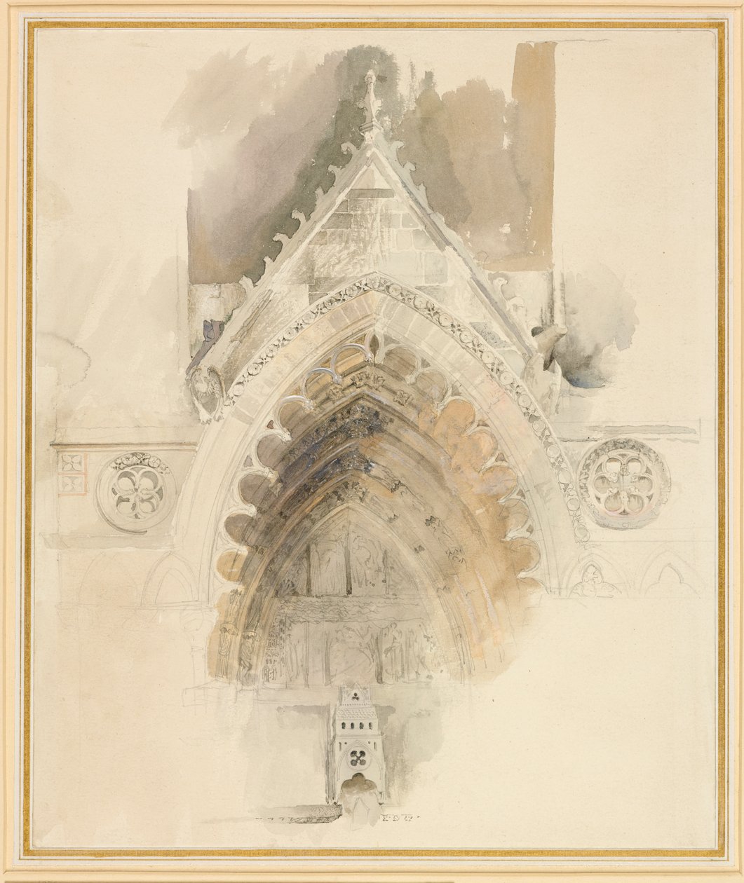 The Northern Arch of the West Entrance of Amiens Cathedral, 17 - 18 maj eller 23 september 1856. av John Ruskin