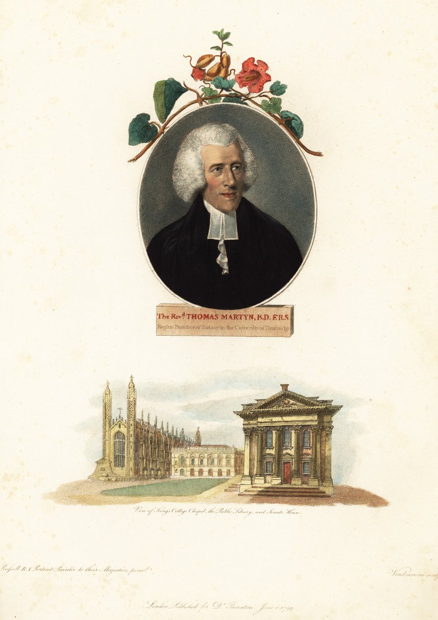 Thomas Martyn, professor i botanik, Cambridge University.1799 (gravyr) av John Russel
