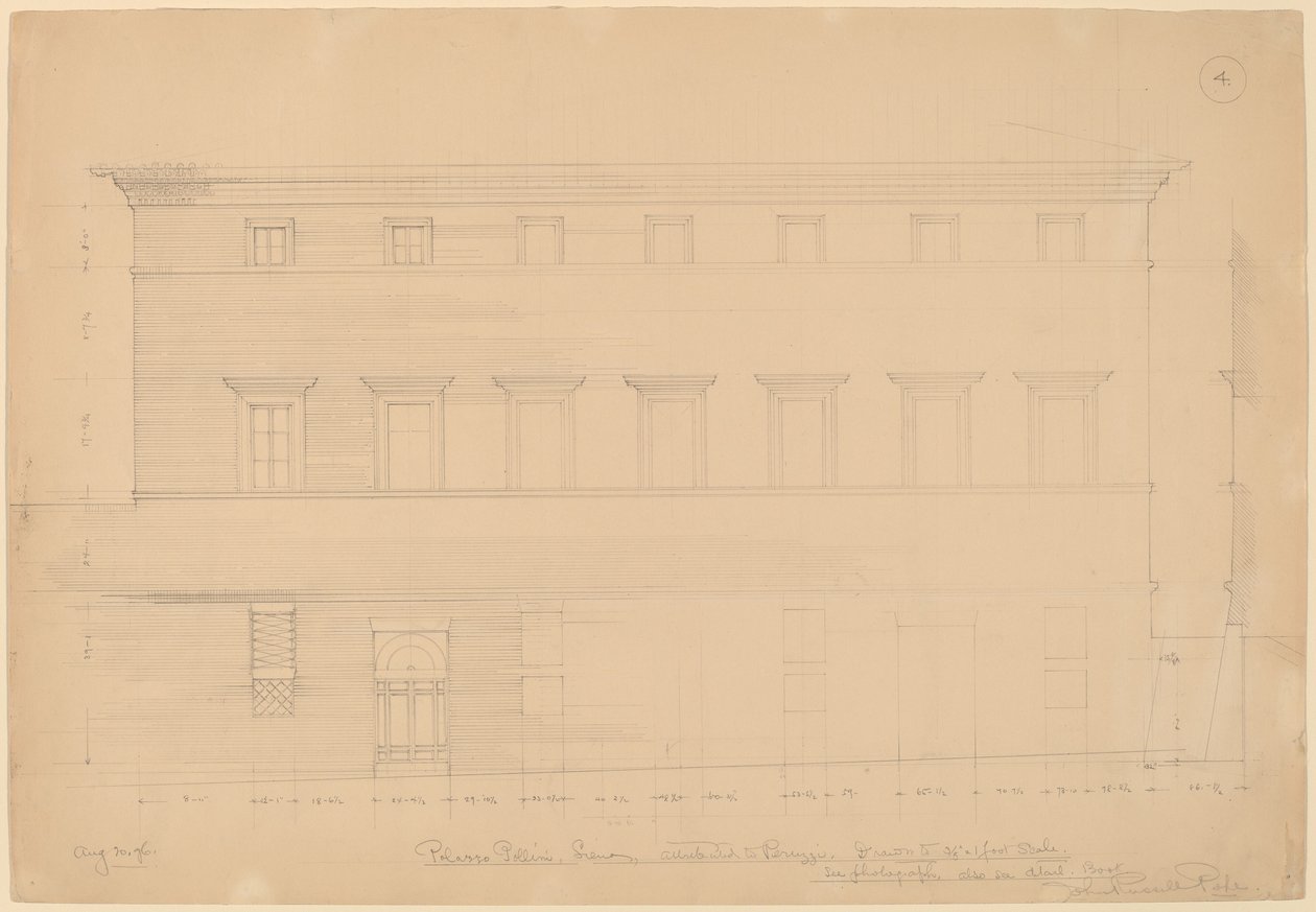 Palazzo Pollini, Siena, tillskriven Peruzzi av John Russell Pope