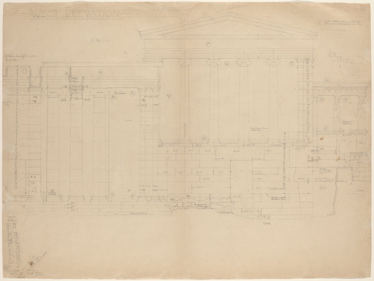 Erecteum, West Elevation [vänster halva] av John Russell Pope