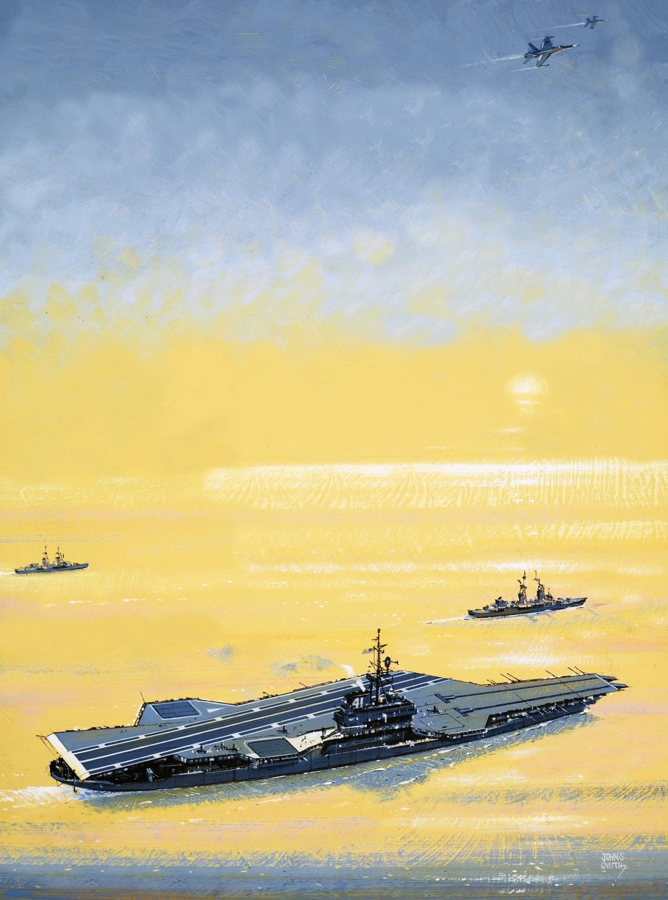 Ett hangarfartyg av US Midway Class som användes under andra världskriget av John S. Smith