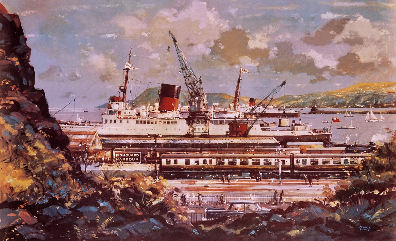 Hamnscen från Fishguard av John S. Smith
