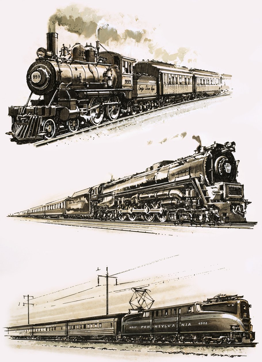 Montage av amerikanska tåg av John S. Smith