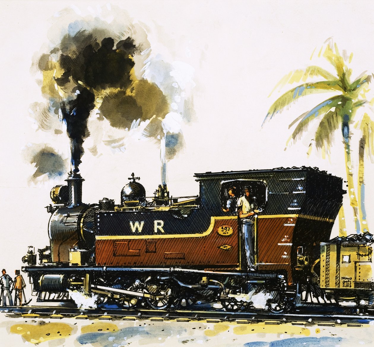 Smalspårigt WT-klassat Bagnall-byggt tanklok på Western Railways av John S. Smith