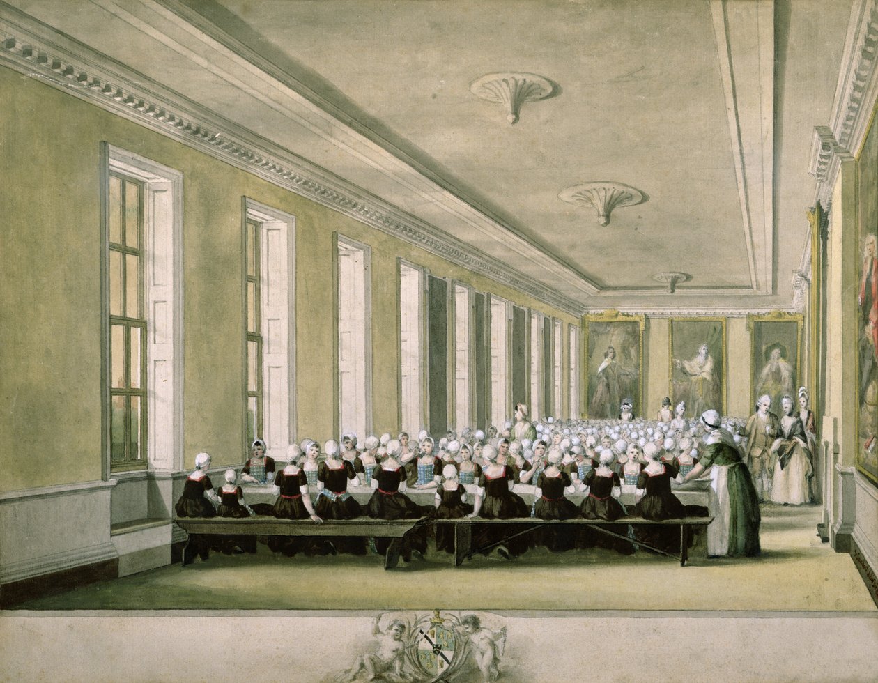 Flickans matsal på Foundling Hospital, 1773 av John Sanders